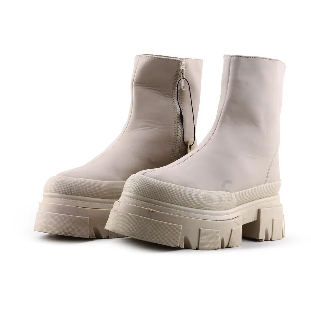 Bershka Zipper Ankle Boot | 100% Authentic Leather