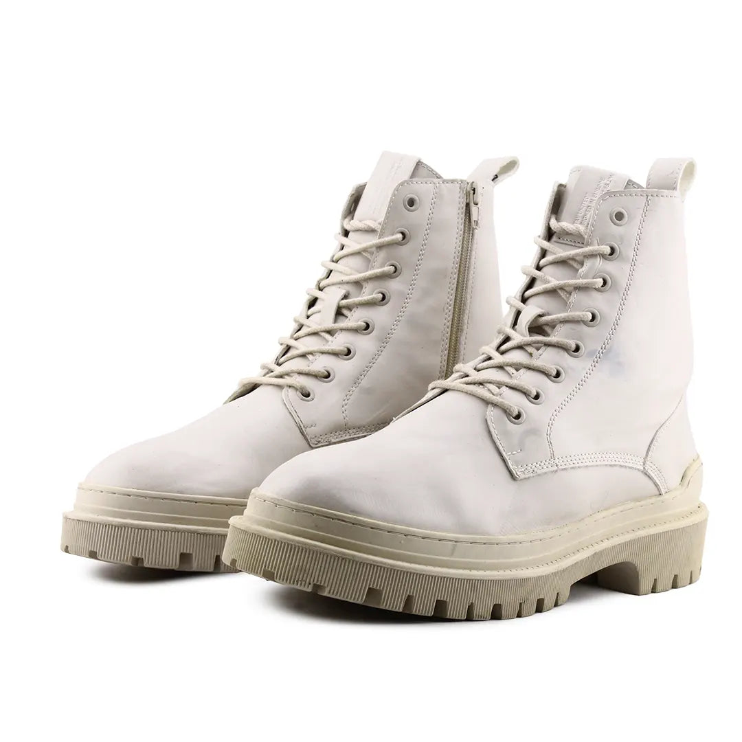 Pull & Bear Zipper Lace Up Ankle Boot | 100% Authentic Leather