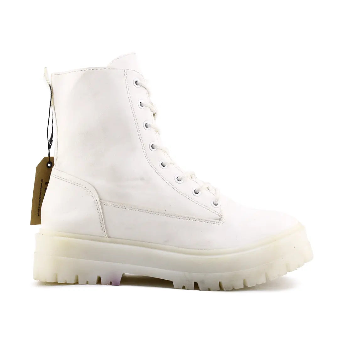 Stradivarius Zipper Lace Up Ankle Boot | 100% Authentic Leather