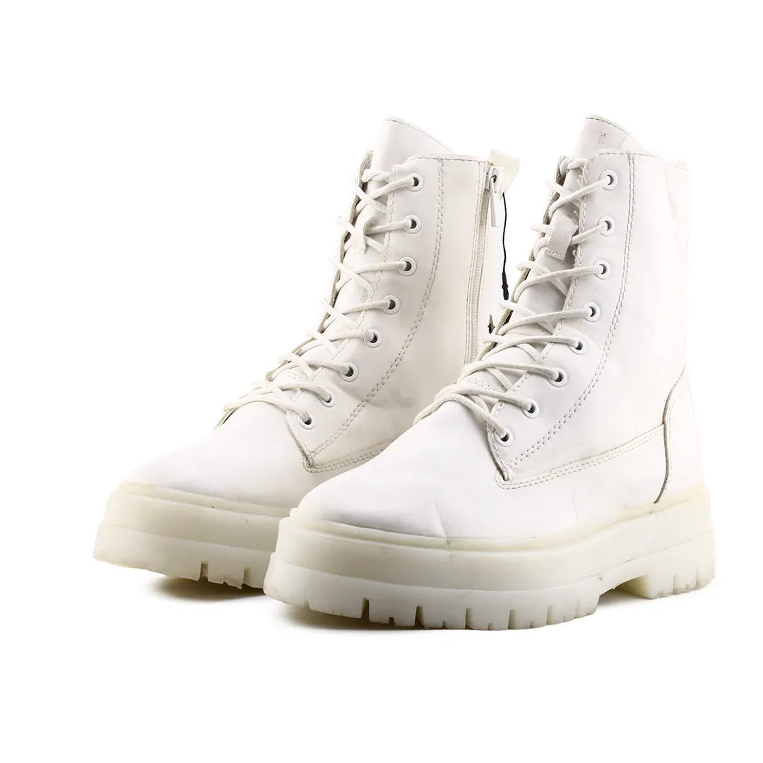 Stradivarius Zipper Lace Up Ankle Boot | 100% Authentic Leather