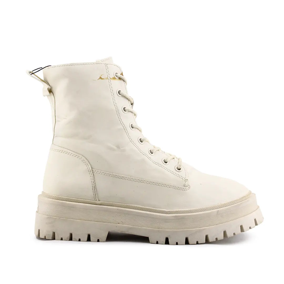 Stradivarius Zipper Lace Up Ankle Boot | 100% Authentic Leather