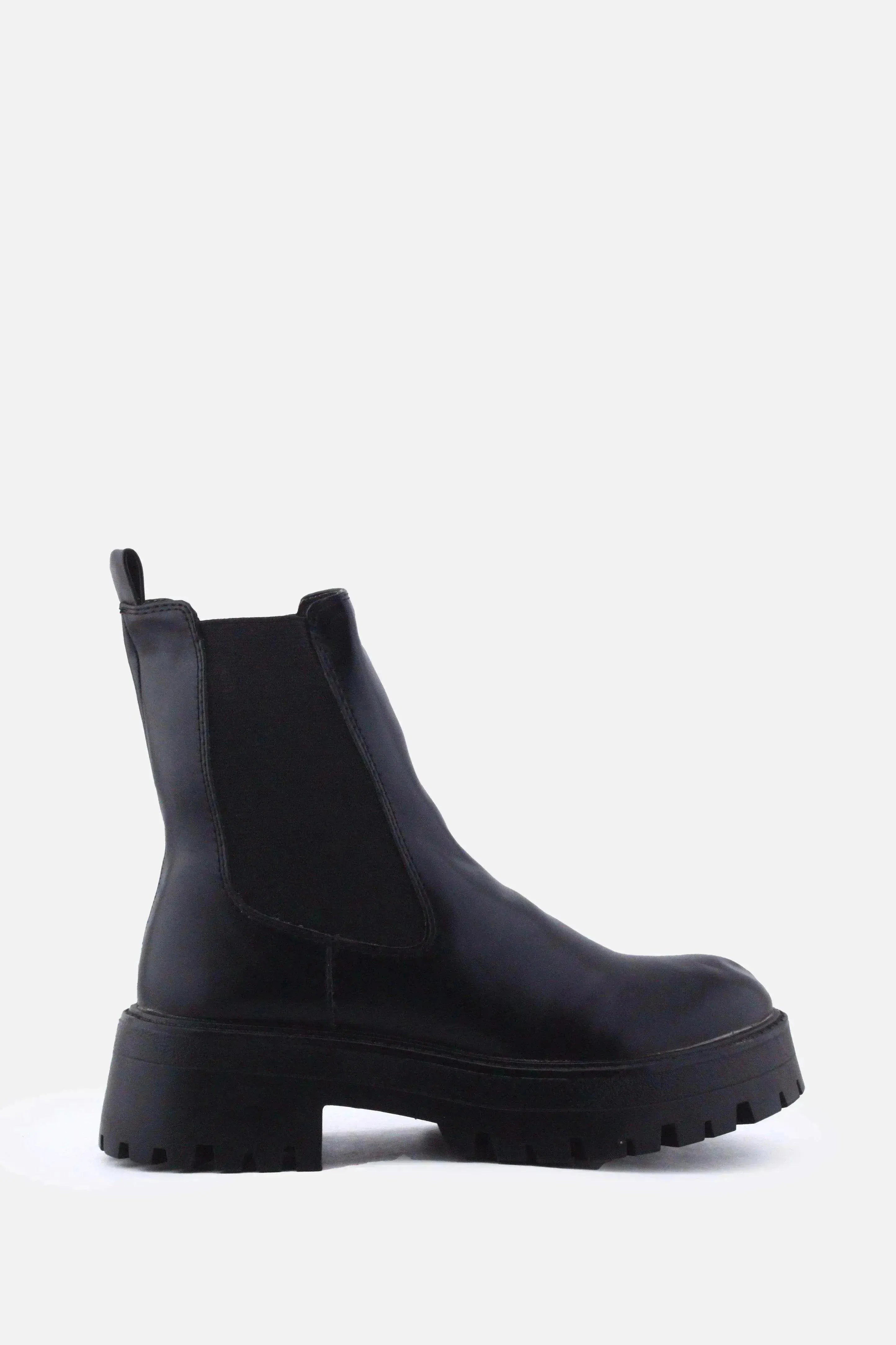 Pull & Bear Stretchable Combat Boots | 100% Authentic Leather - sundaybazar