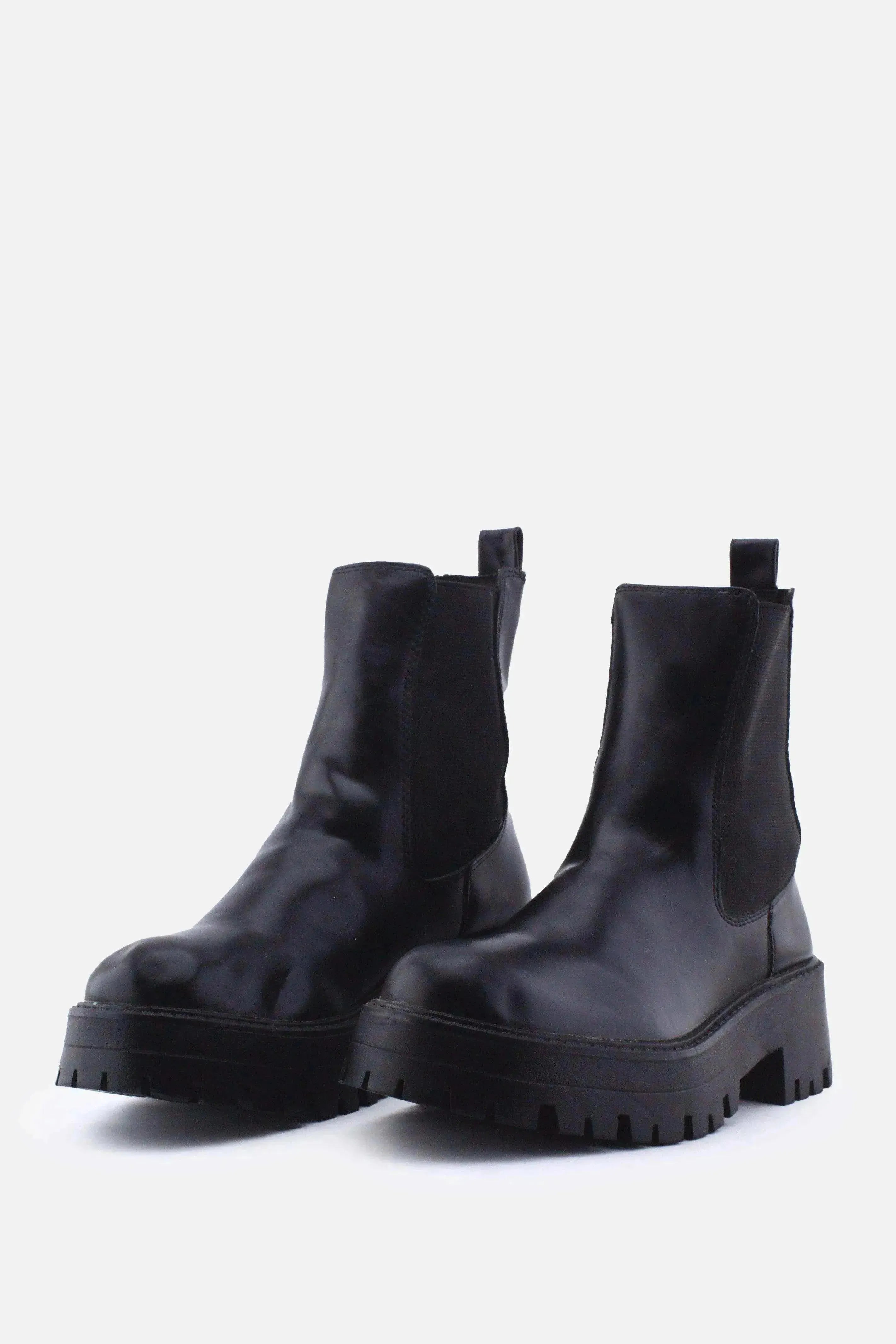 Pull & Bear Stretchable Combat Boots | 100% Authentic Leather - sundaybazar