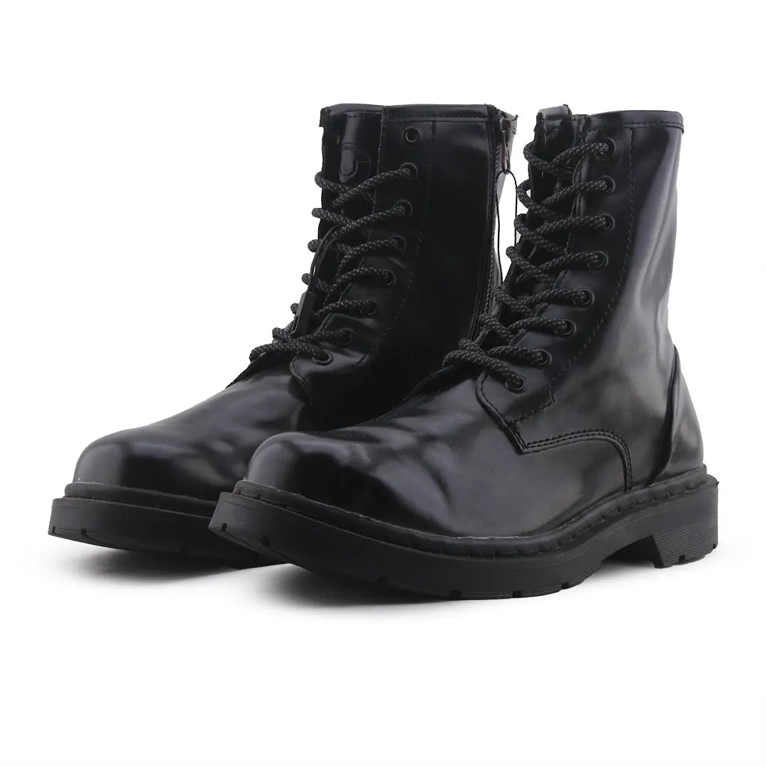 Pull & Bear Zipper Lace Up Ankle Boot