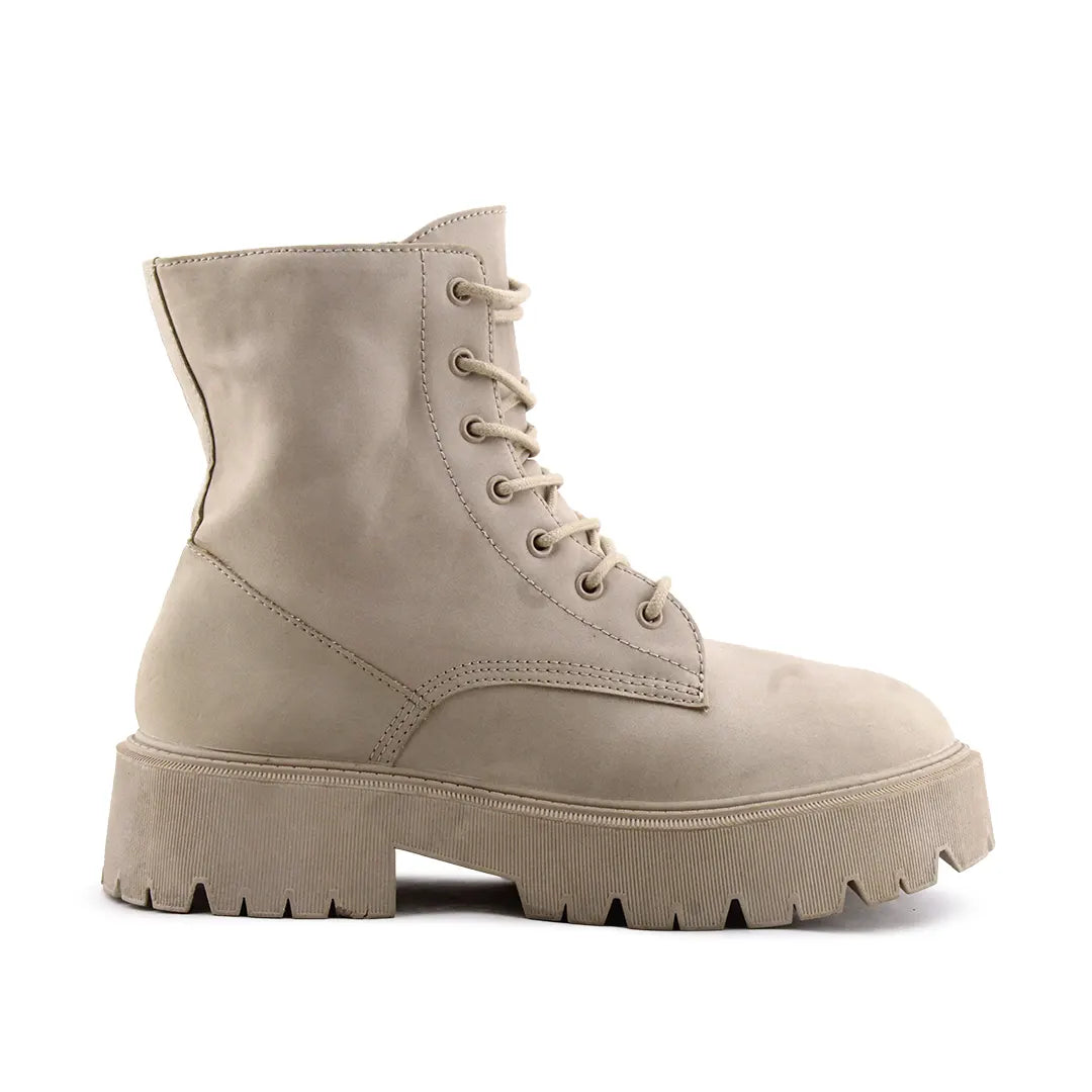 Bershka Zipper Lace Up Ankle Boot | 100% Authentic Leather