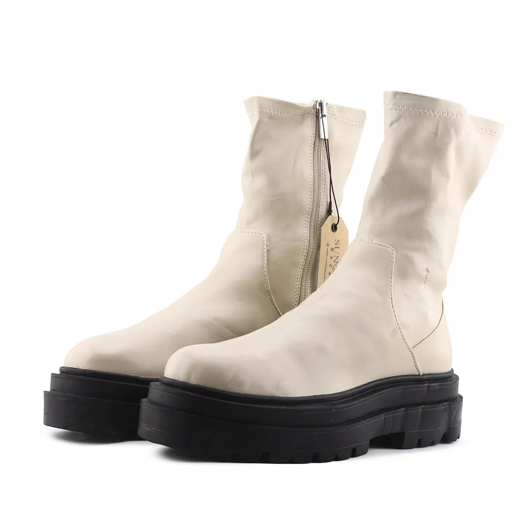 Pull & Bear Zipper Ankle Boot | 100% Authentic Leather