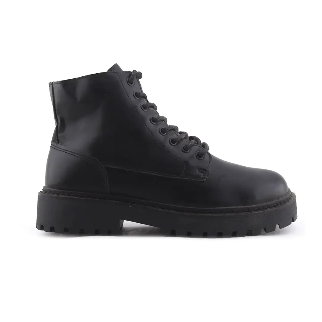 Pull & Bear Zipper Lace Up Ankle Boot | 100% Authentic Leather