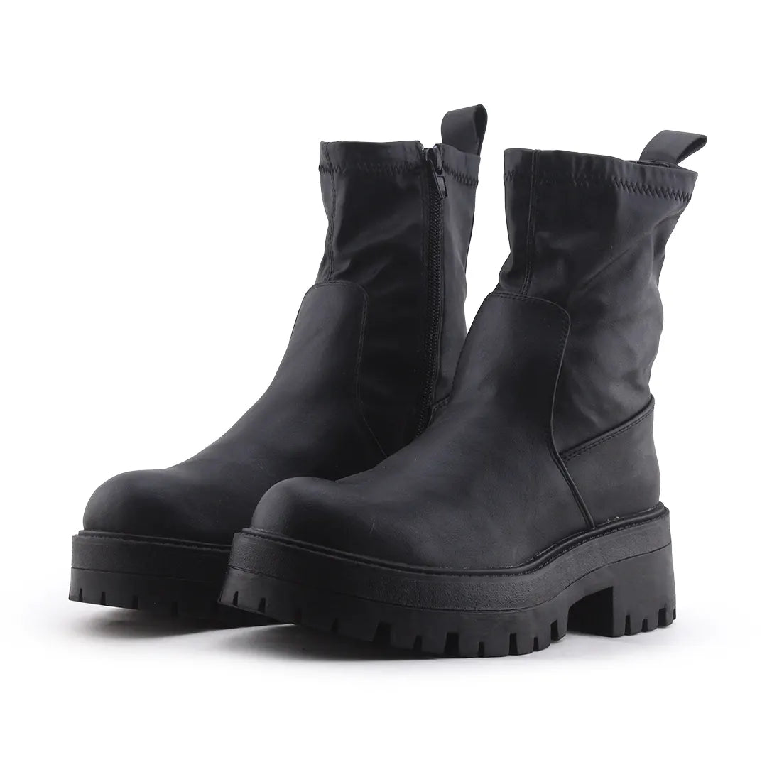 Pull & Bear Zipper Ankle Boot | 100% Authentic Leather