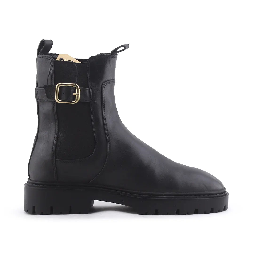 Zara Stretchable Buckle Strap Ankle Boot | 100% Authentic Leather