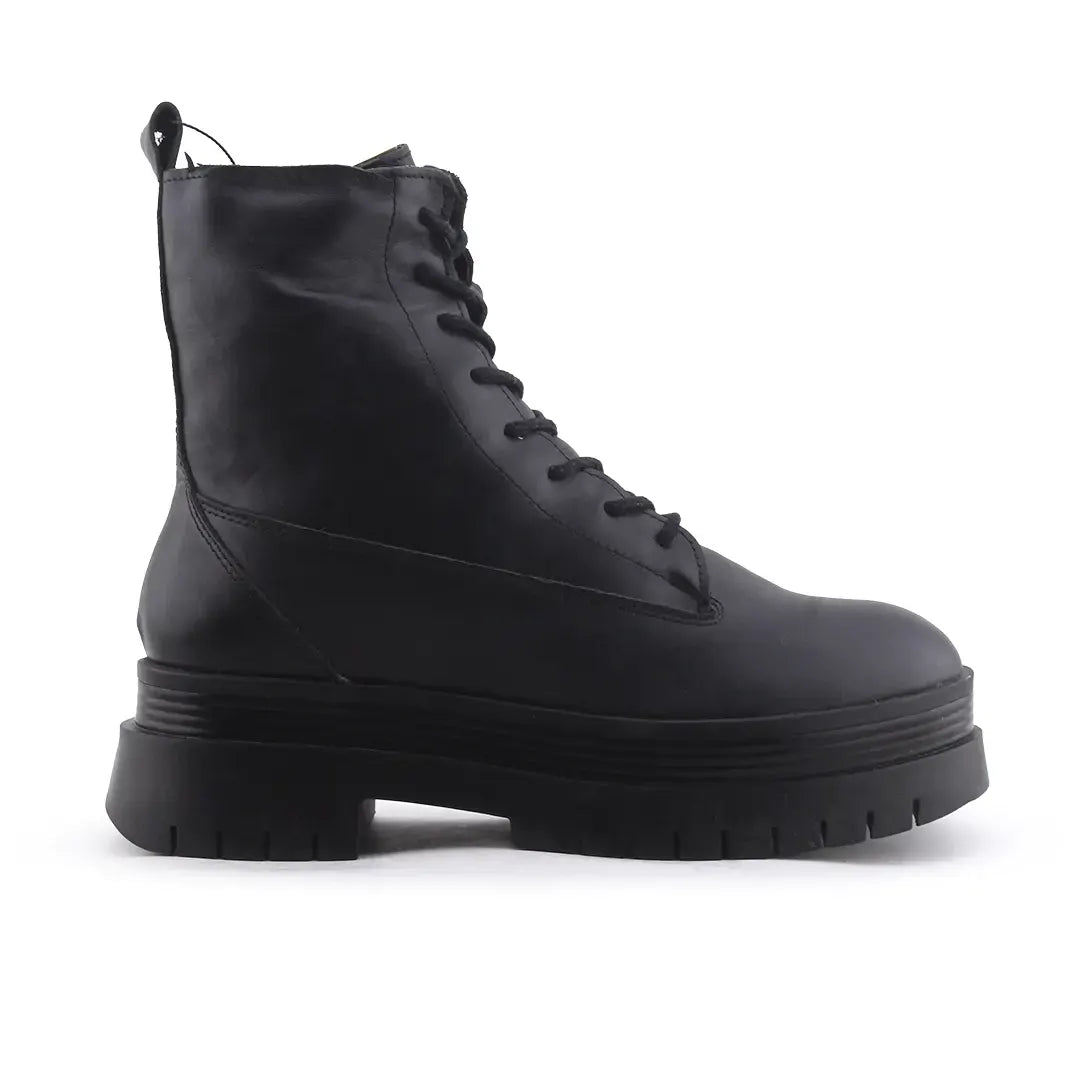 Bershka Zipper Lace Up Ankle Boot | 100% Authentic Leather