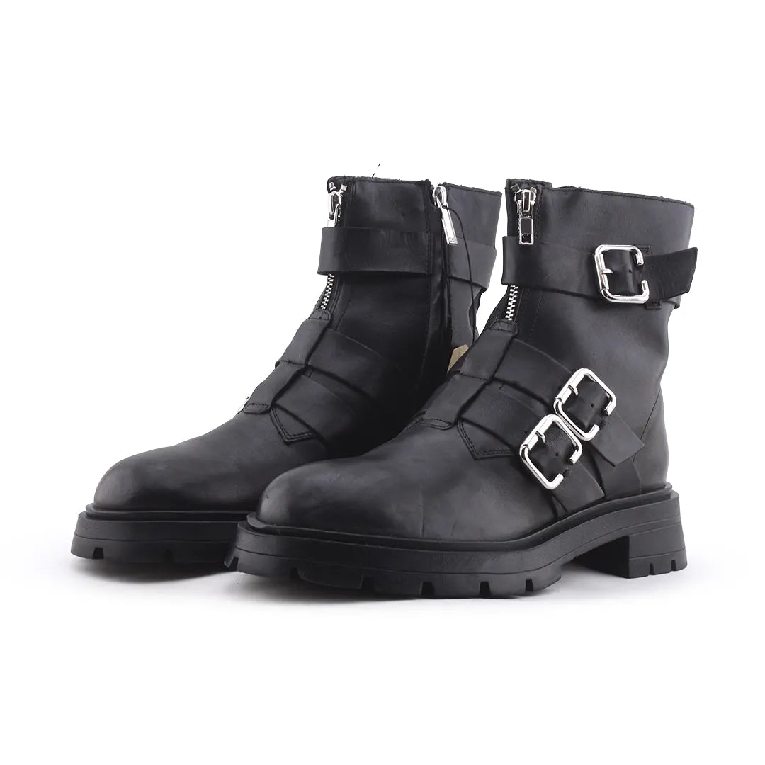 Zara Zipper Buckle Strap Ankle boot | 100% Authentic Leather