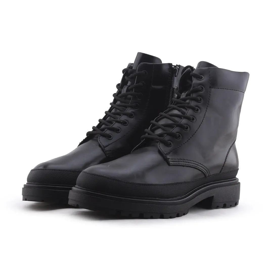Zara Zipper Lace Up Ankle Boot | 100% Authentic Leather