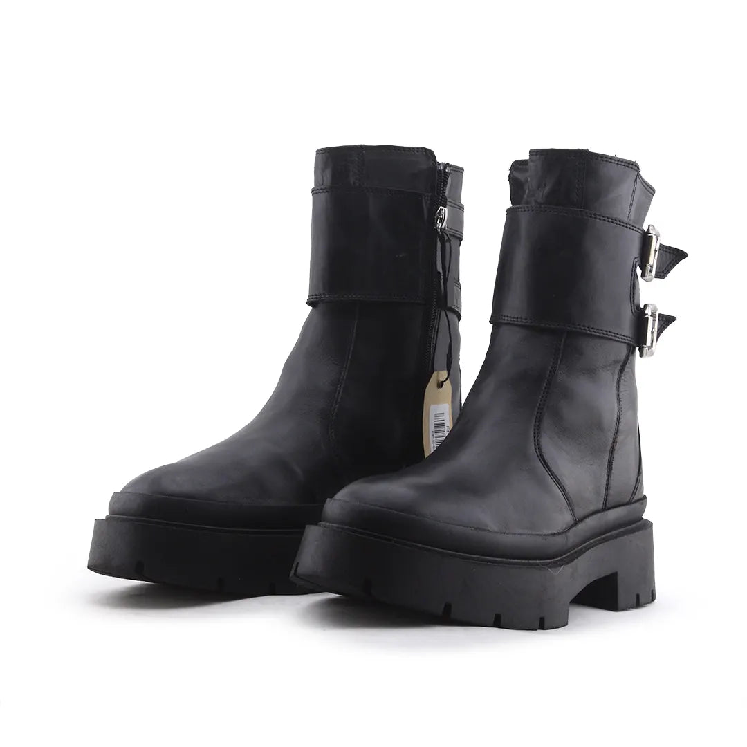 Zara Zipper Buckle Strap Ankle boot | 100% Authentic Leather