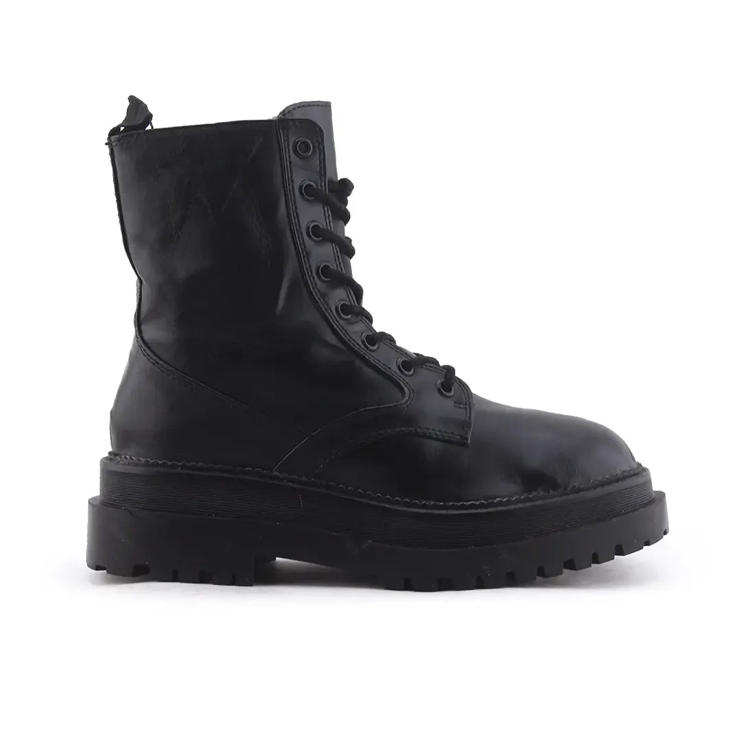Stradivarius Zipper Lace Up Ankle Boot | 100% Authentic Leather