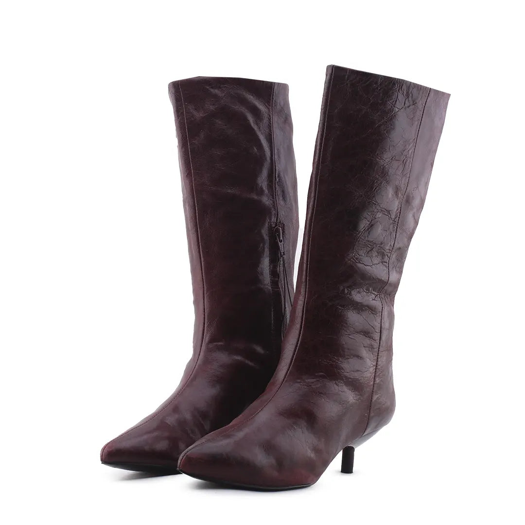Mango Zipper Knee High Boot | 100% Authentic Leather