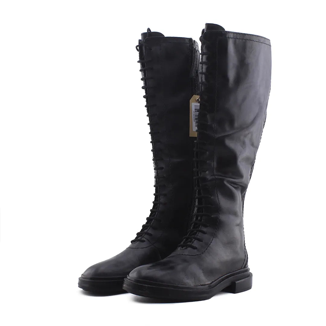 Zara Zipper Lace Up Knee High Boot | 100% Authentic Leather