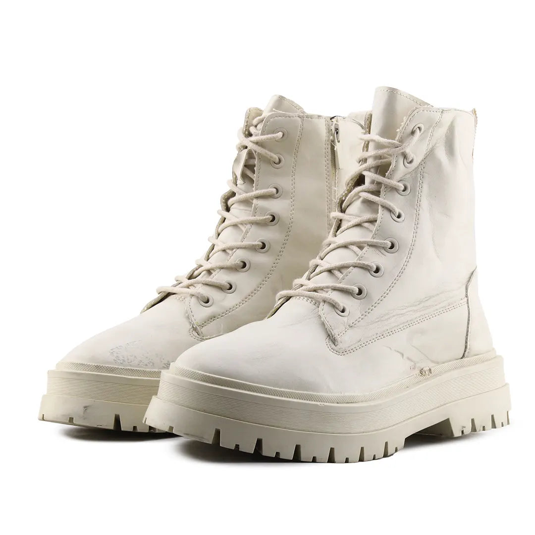 Stradivarius Zipper Lace Up Ankle Boot | 100% Authentic Leather