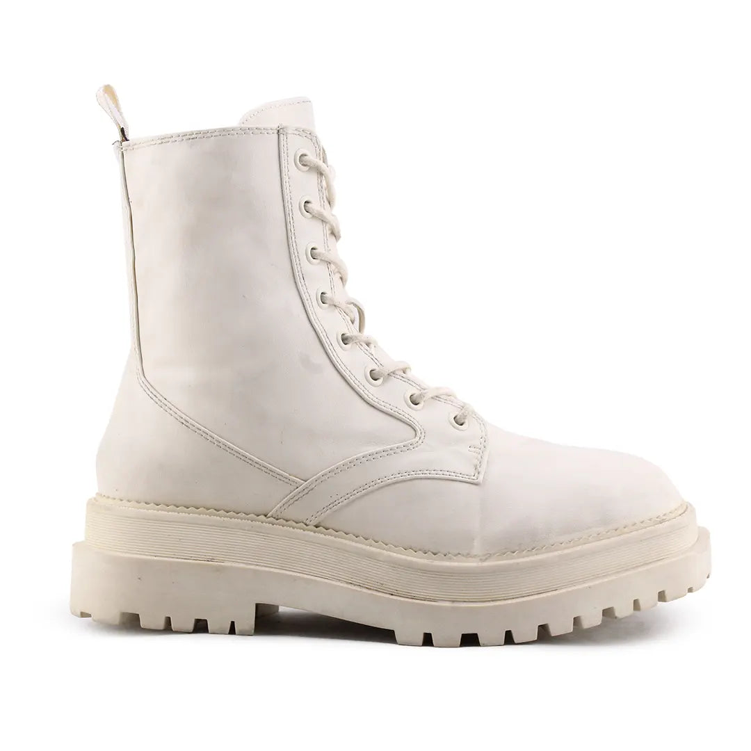 Stradivarius Zipper Lace Up Ankle Boot | 100% Authentic Leather