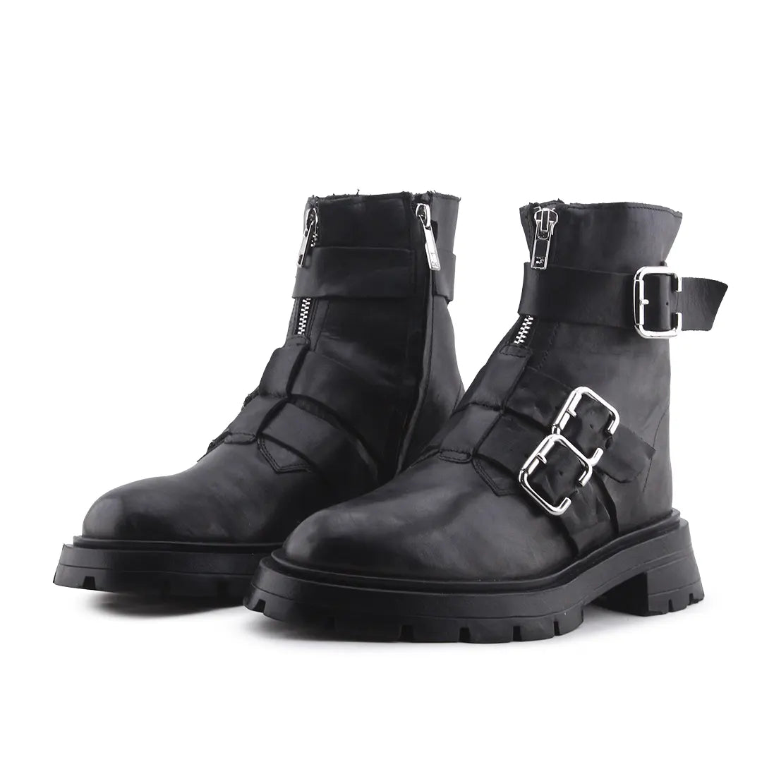 Zara Zipper Buckle Strap Ankle Boot | 100% Authentic Leather