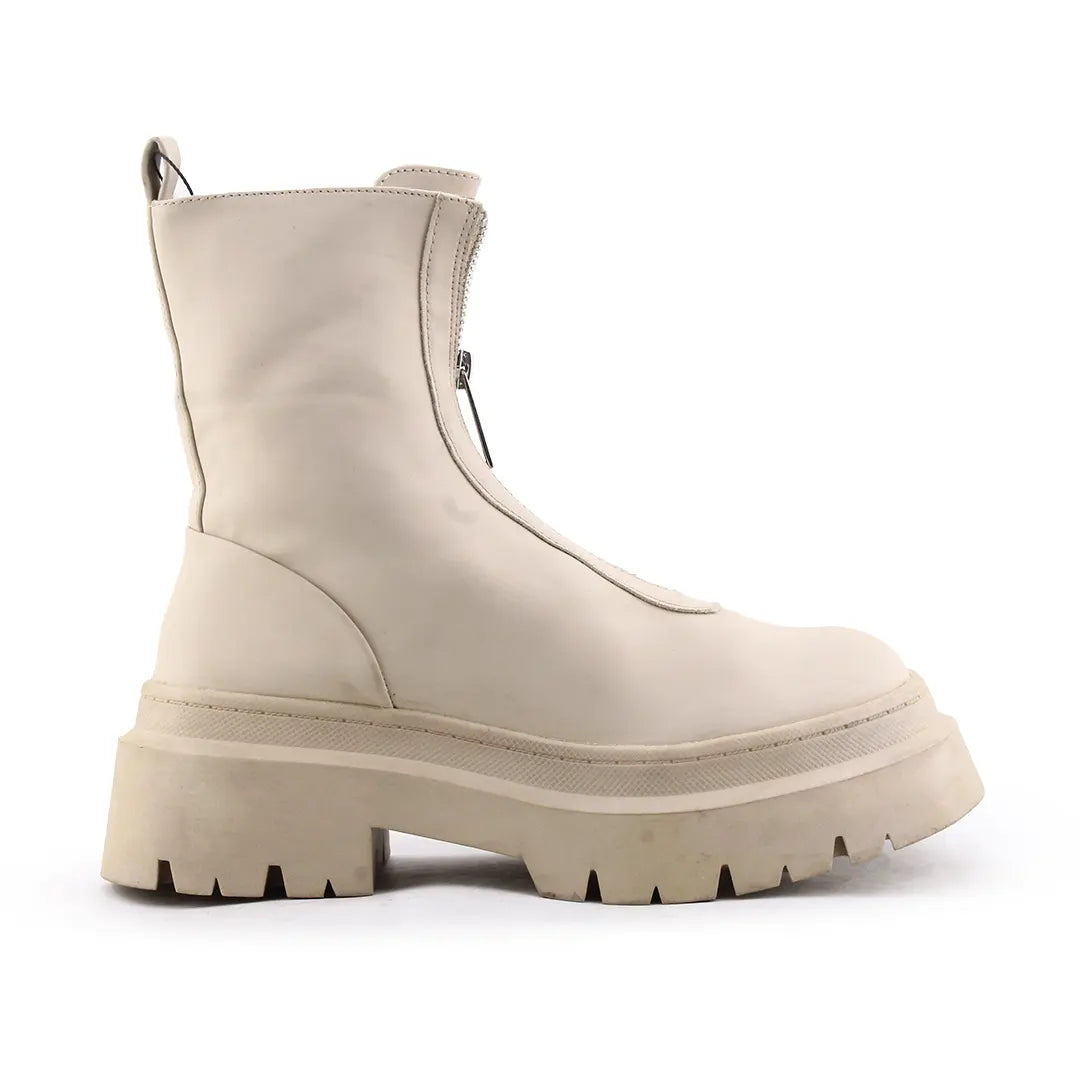 Pull & Bear Zipper Ankle Boot | 100% Authentic Leather