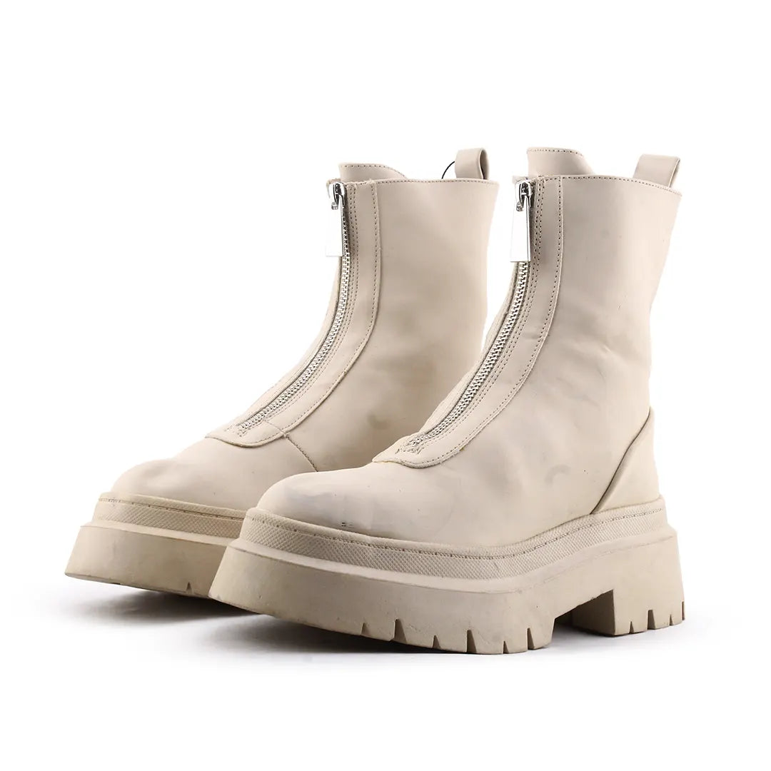 Pull & Bear Zipper Ankle Boot | 100% Authentic Leather