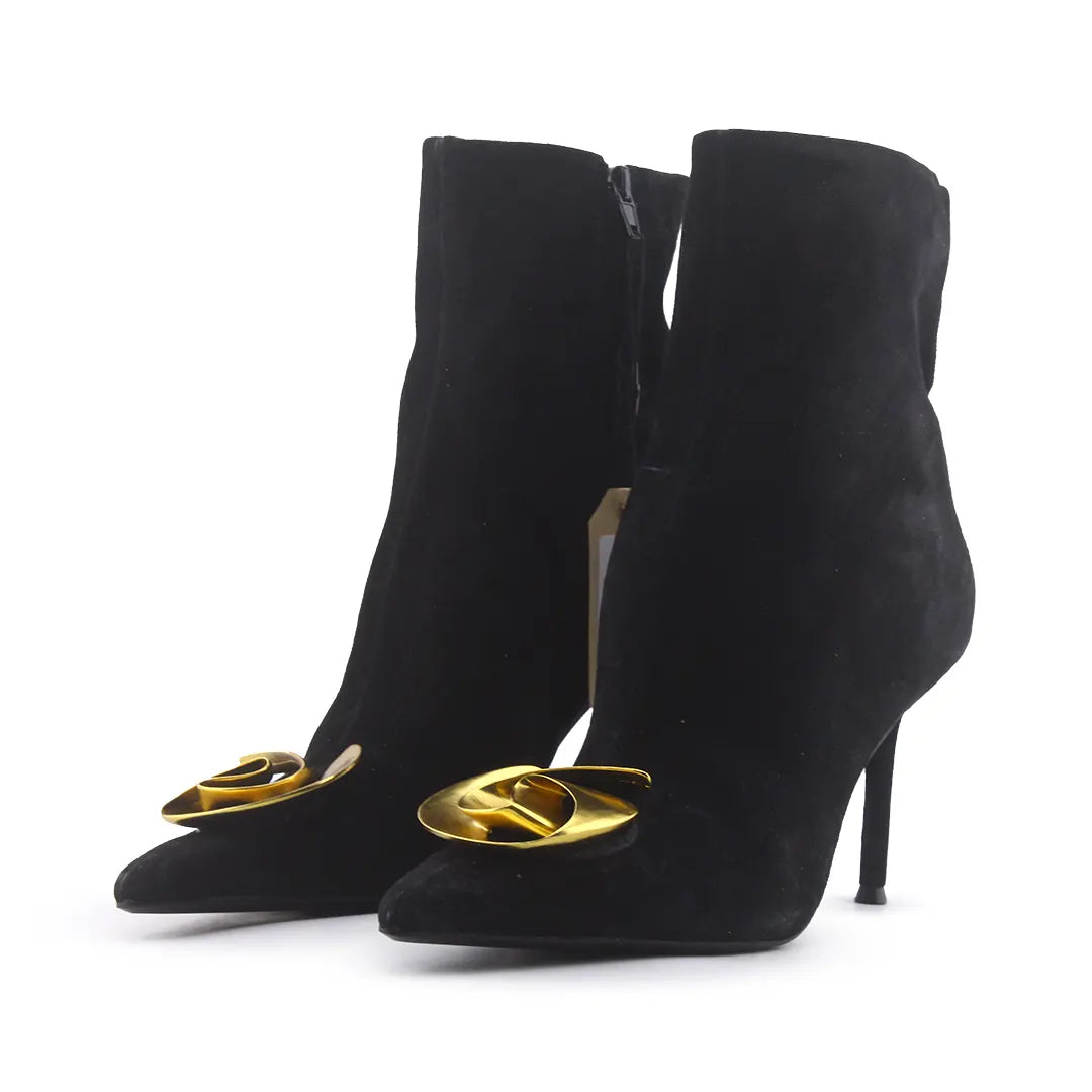 Zara Zipper Suede Ankle Boot