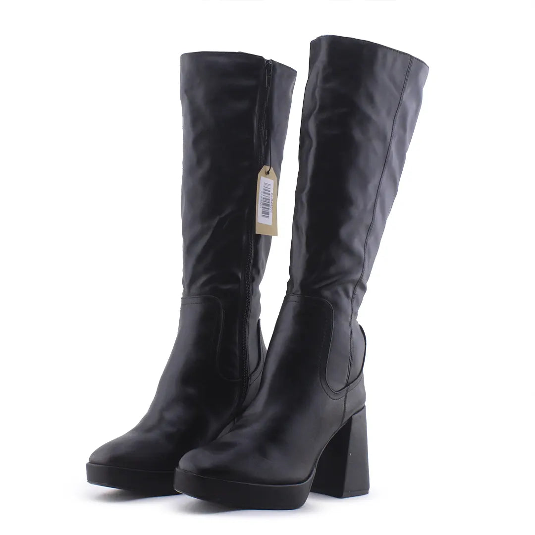 Pull & Bear Zipper Knee High Boot | 100% Authentic Leather