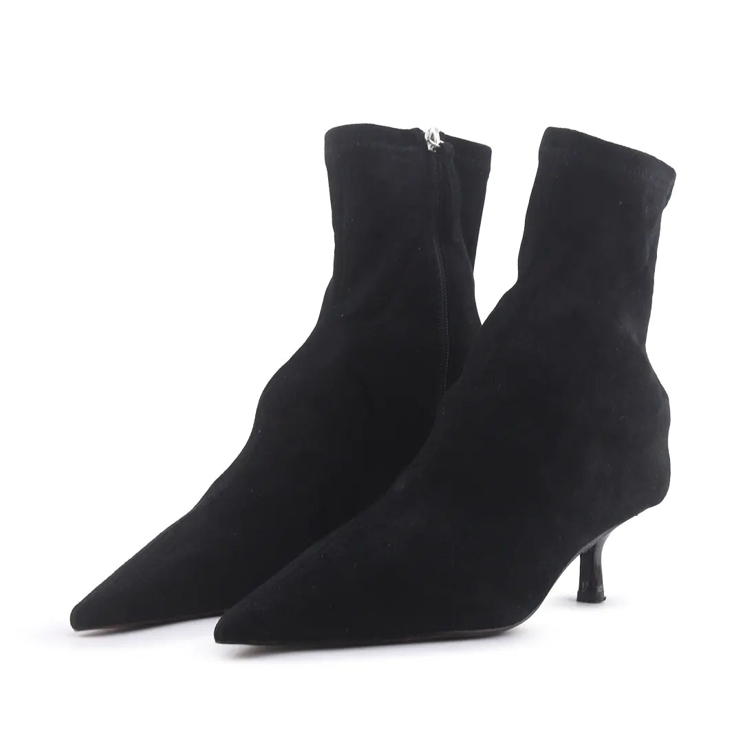 Sfera Zipper Suede Ankle Boot