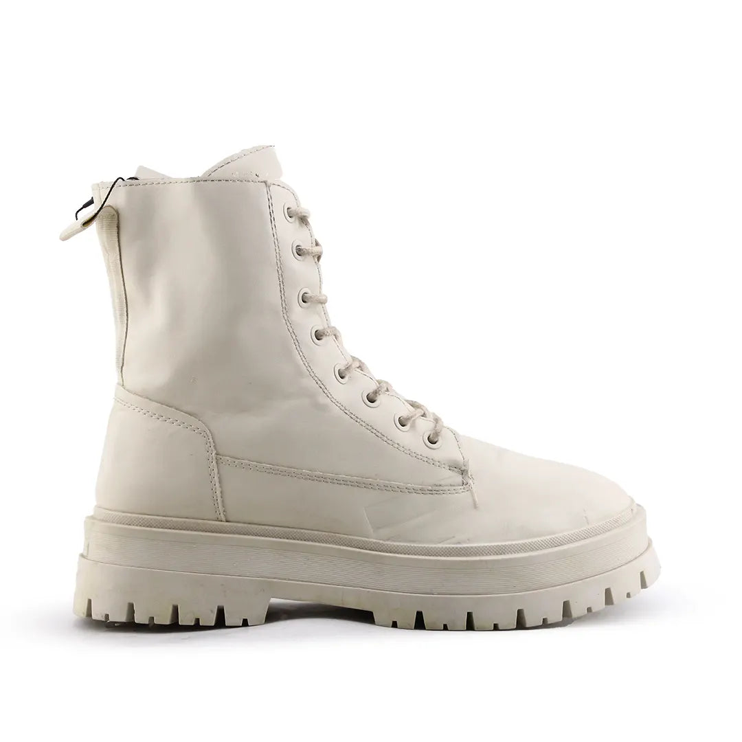 Stradivarius Zipper Lace Up Ankle Boot | 100% Authentic Leather