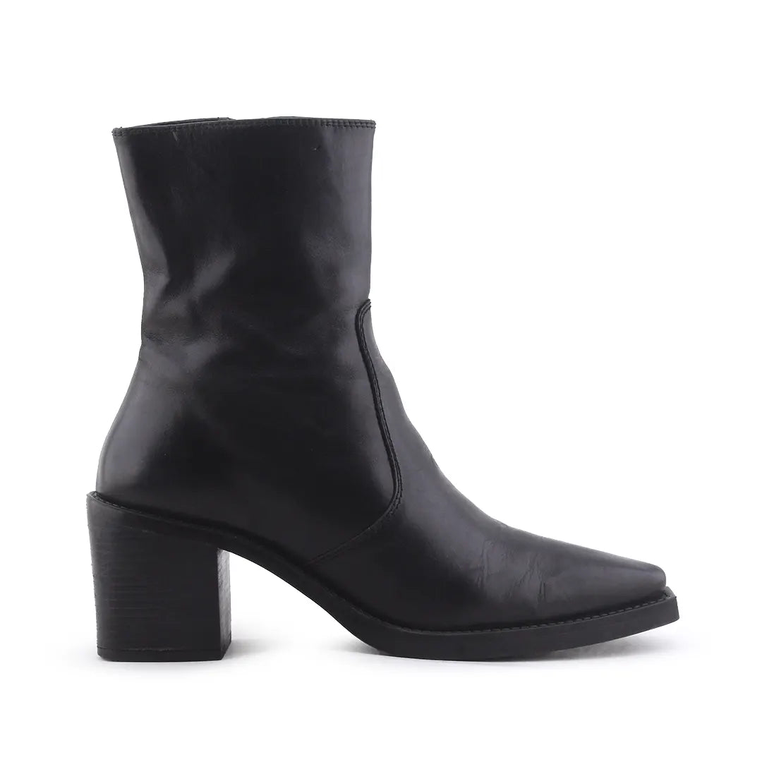 Massimo Dutti Zipper Ankle Boot | 100% Authentic Leather