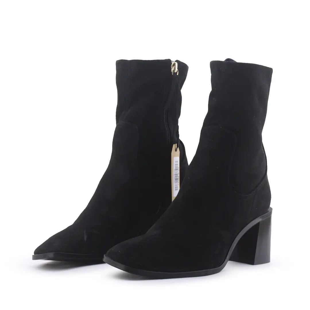 Zara Zipper Suede Ankle Boot