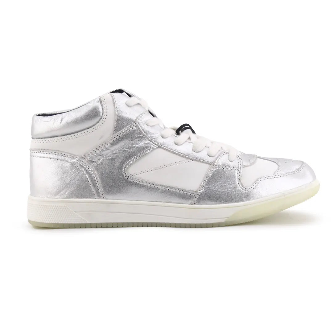Zara Mettalic High Top Leather Sneaker