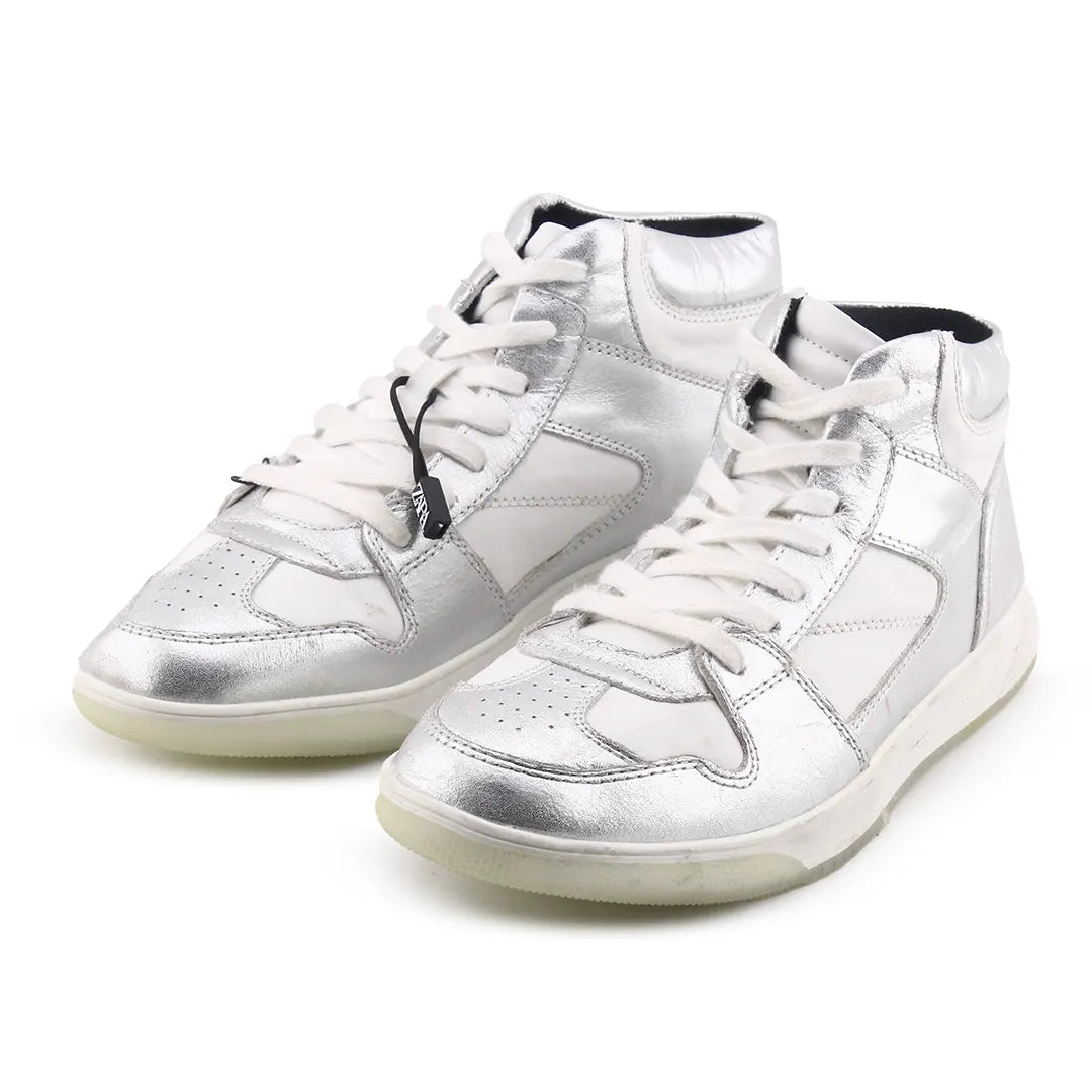 Zara Mettalic High Top Leather Sneaker
