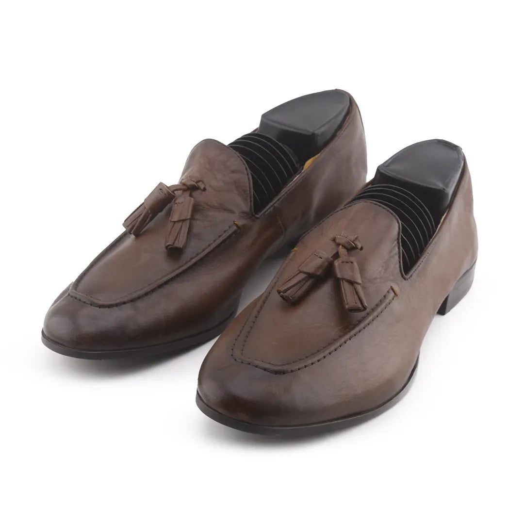 Zara Leather Tassel Loafers