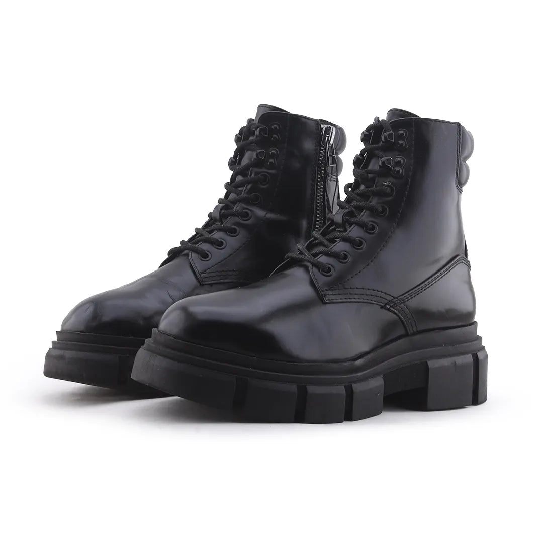 Zara Zipper Lace Up Ankle Boot | 100% Authentic Leather