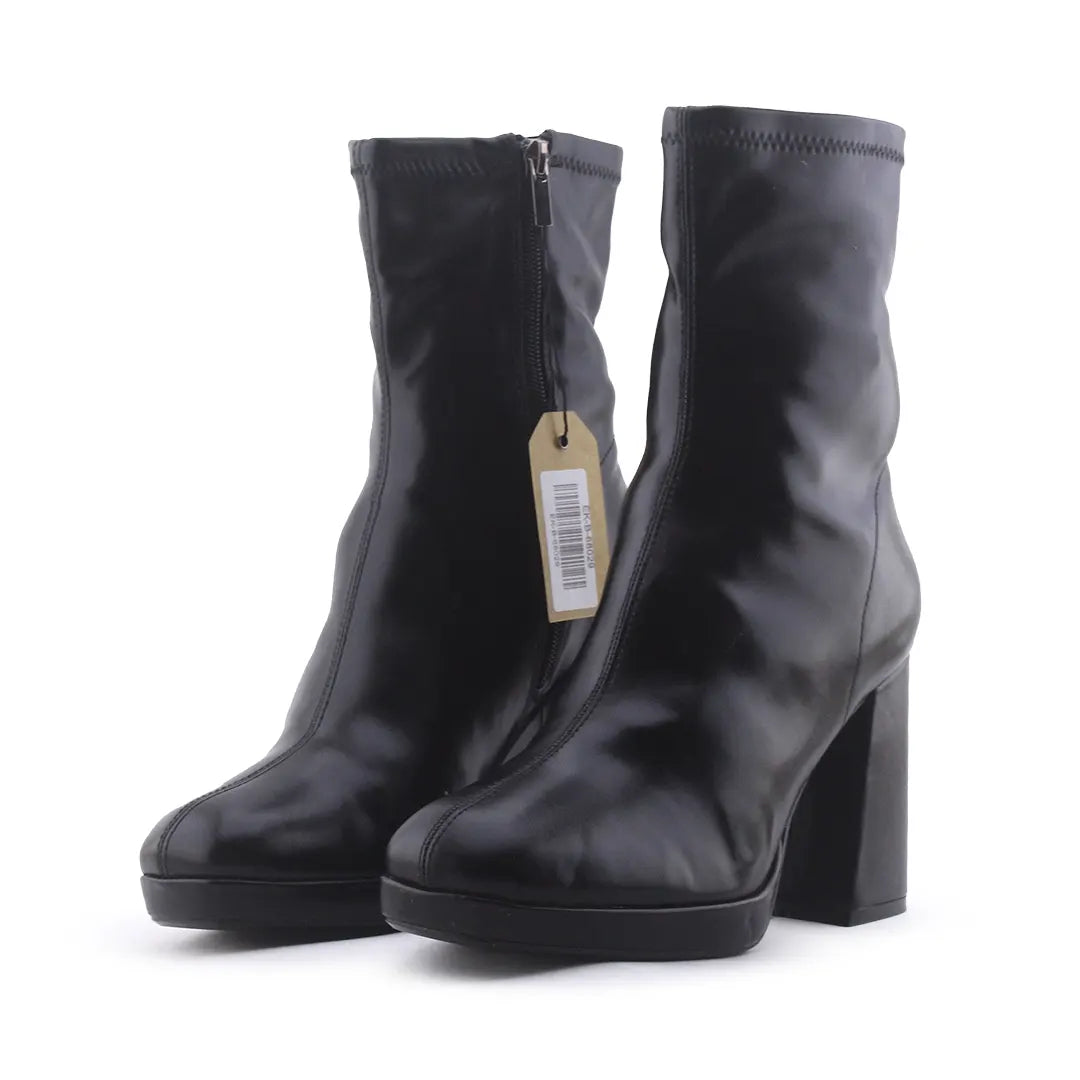 Bershka Zipper Ankle Boots | 100% Authentic Leather