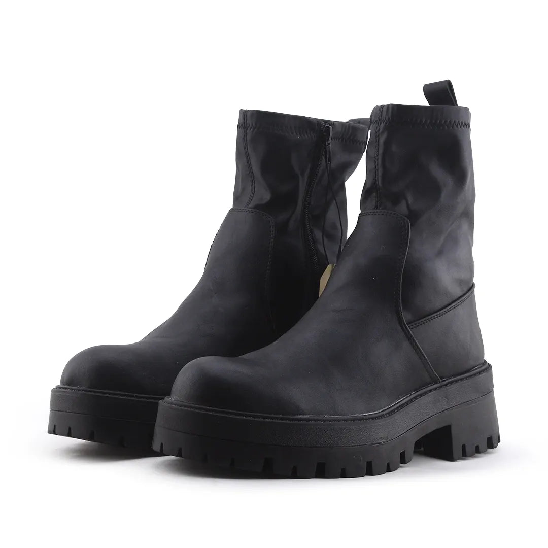 Pull & Bear Zipper Ankle Boot | 100% Authentic Leather