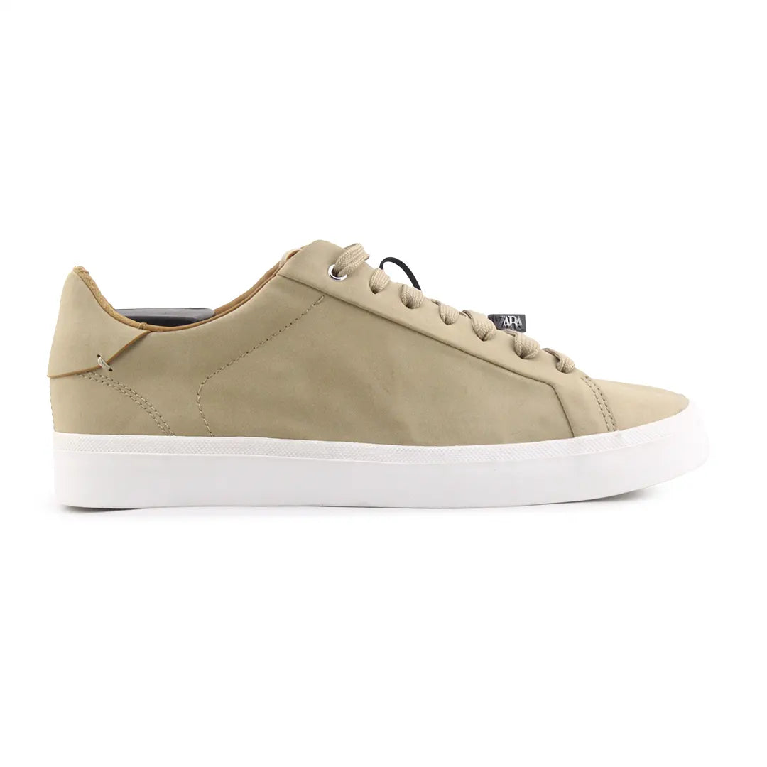 Zara Minimal Laced Sneakers Beige