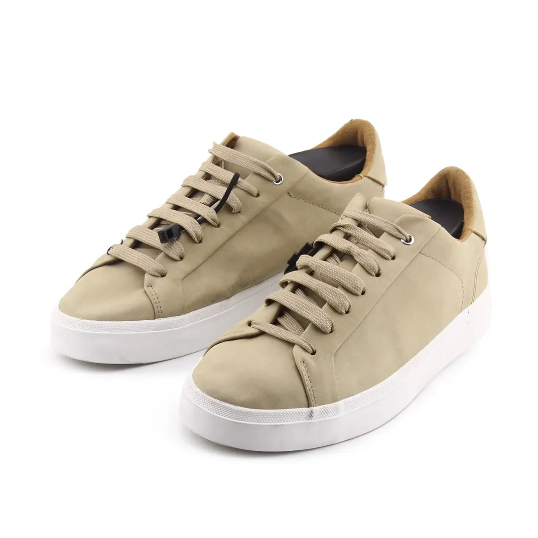 Zara Minimal Laced Sneakers Beige