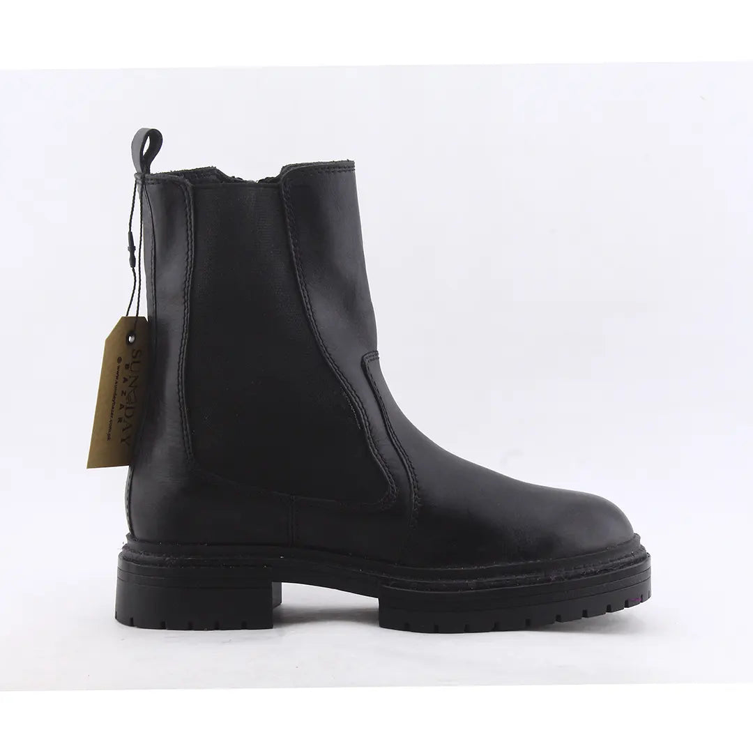 Zara Zipper Stretchable Ankle Boot | 100% Authentic Leather