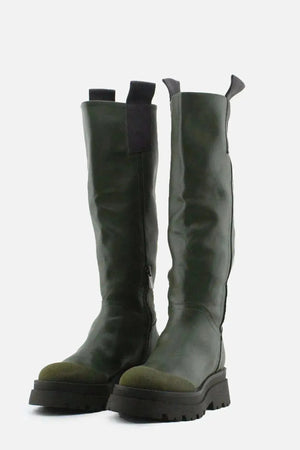 Stradivarius Zipper Knee High Boots | 100% Authentic Leather - sundaybazar