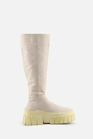 Bershka Zipper Combat Knee High Boots | 100% Authentic Leather - sundaybazar