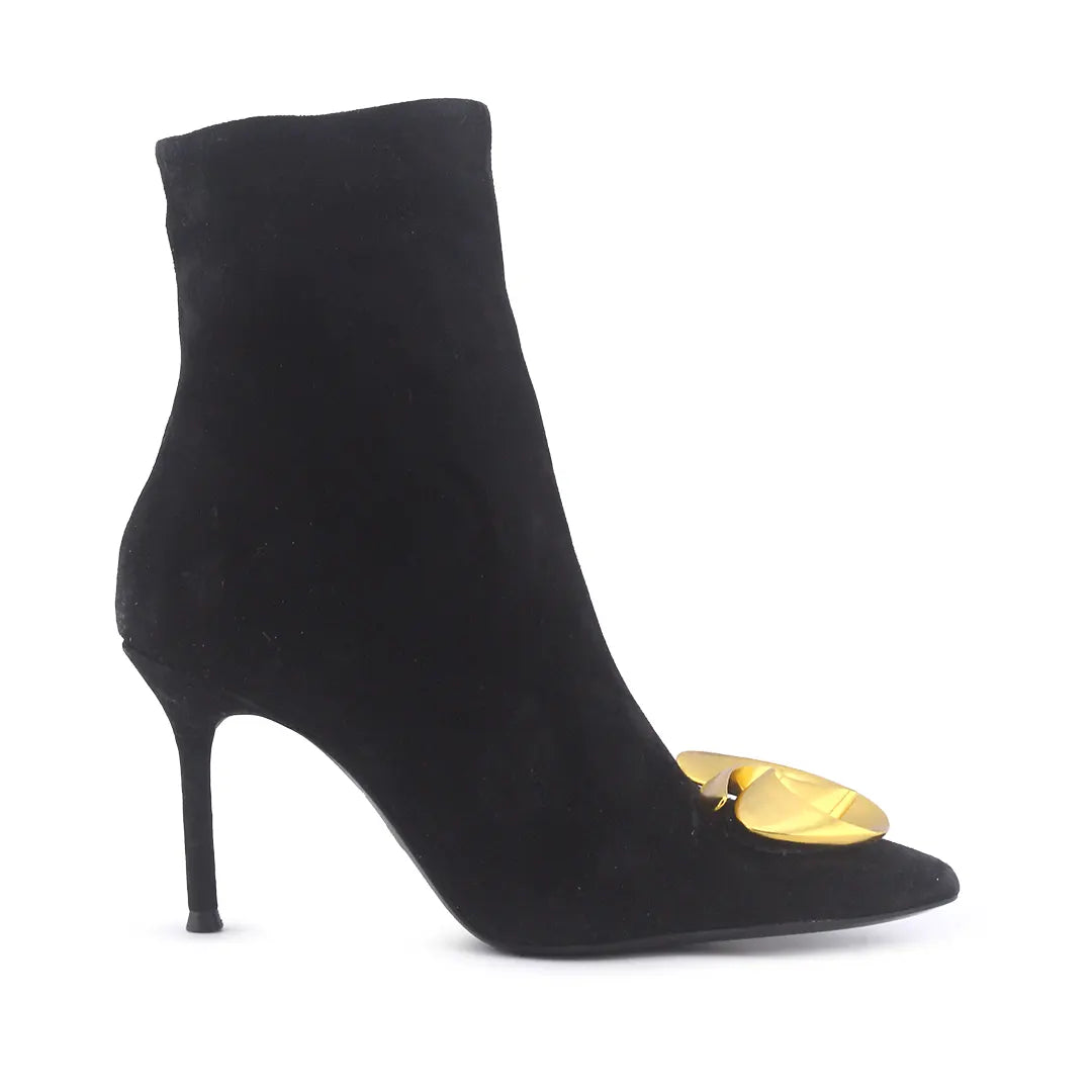 Zara Zipper Suede Ankle Boot