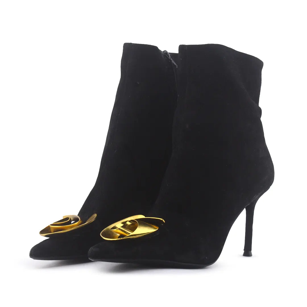 Zara Zipper Suede Ankle Boot