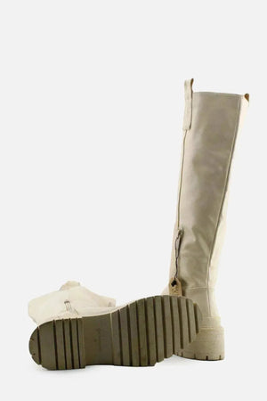 Stradivarius Zipper Knee High Boots | 100% Authentic Leather - sundaybazar