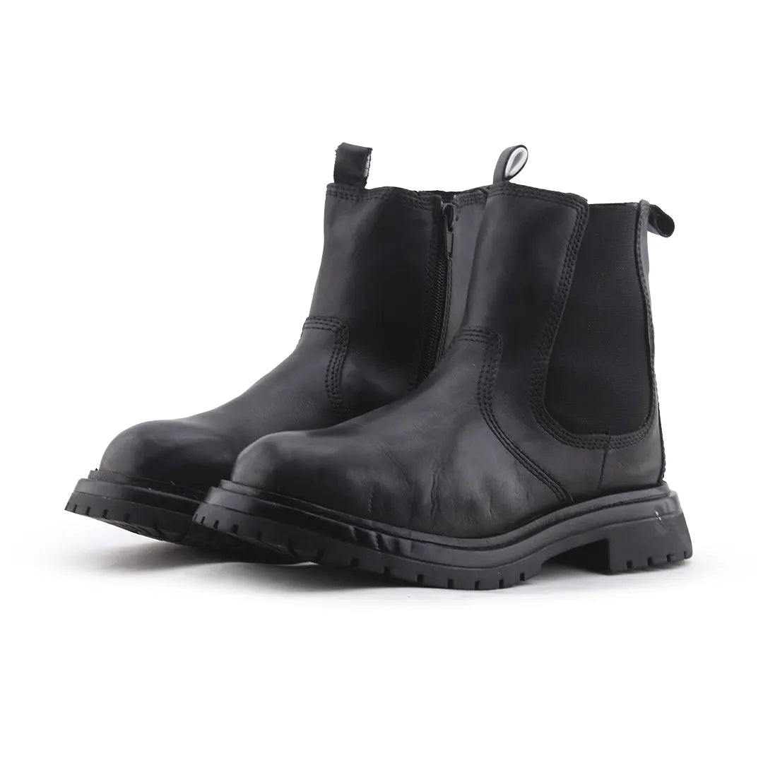 Zara Zipper Stretchable Ankle Boot | 100% Authentic Leather