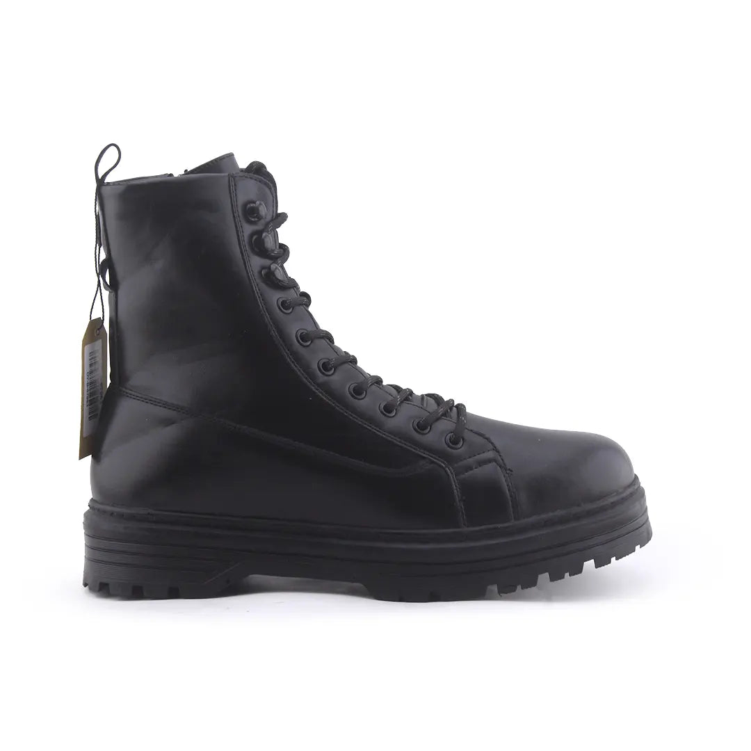 Bershka Zipper Lace Up Ankle Boot | 100% Authentic Leather