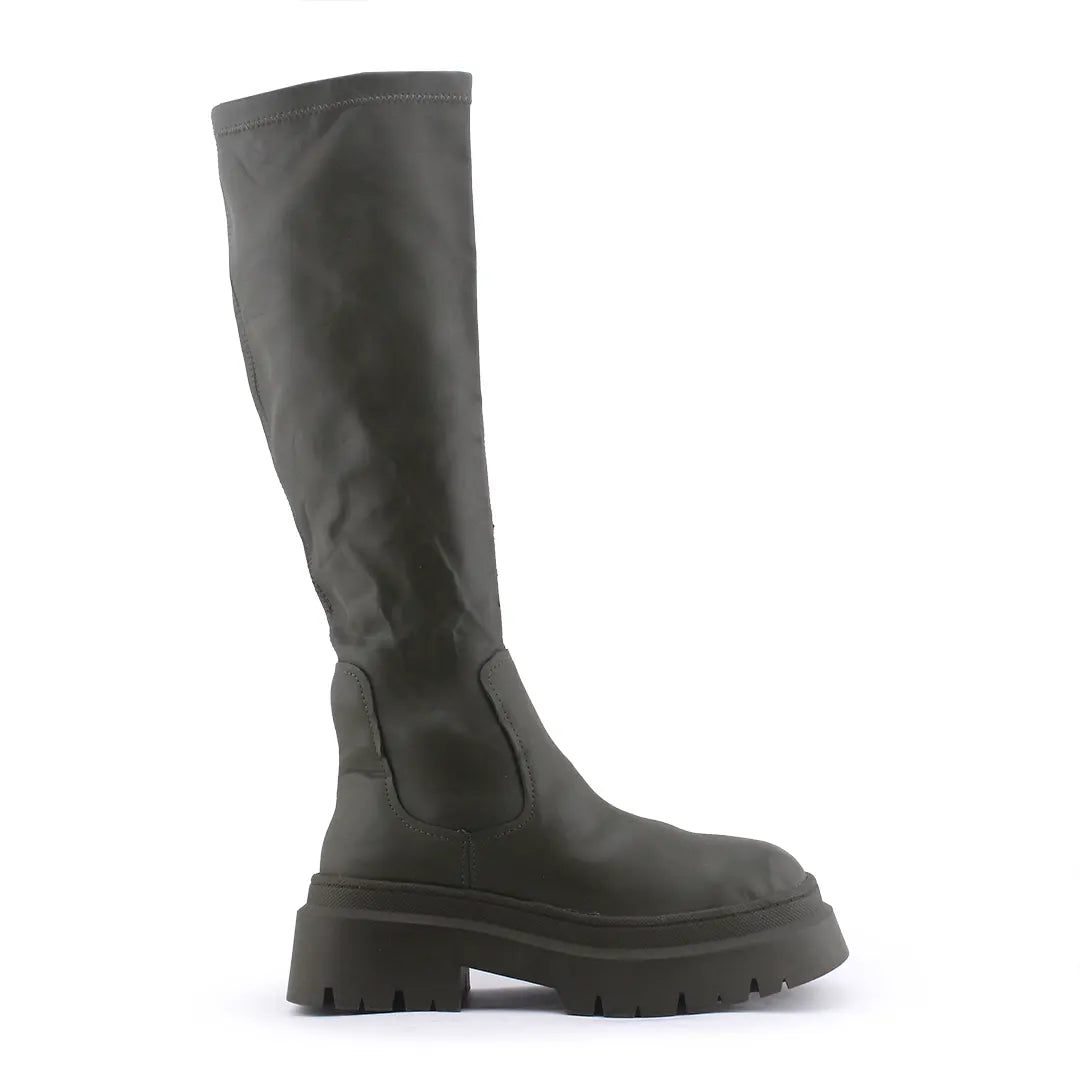 Pull & Bear Zipper Knee High Boot | 100% Authentic Leather