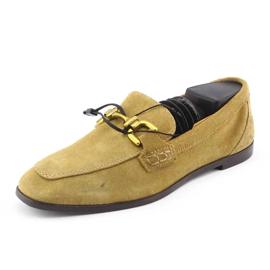 Zara Suede Penny Strap Loafers
