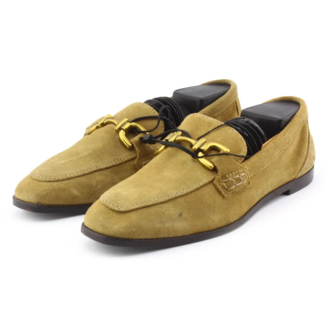 Zara Suede Penny Strap Loafers